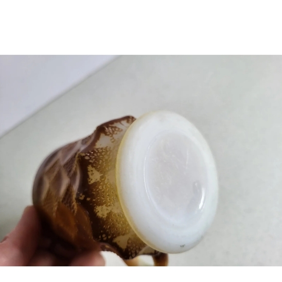 Milk Glass Coffee Mug Cup Vintage lot of 2 Fire King Diamond Point - Picture 7 of 7